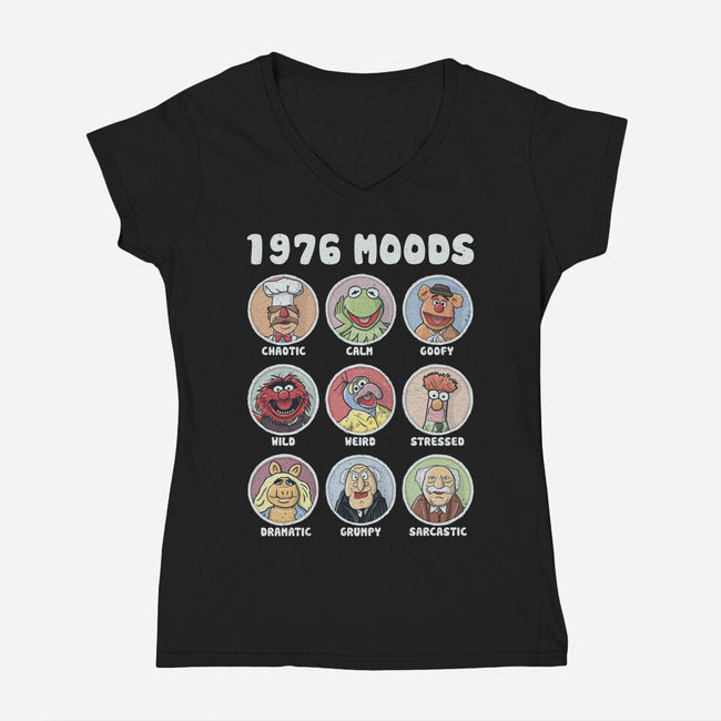 1976 Moods-Womens-V-Neck-Tee-NMdesign