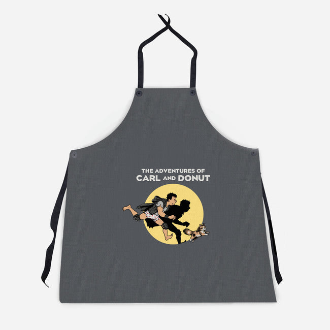 The Adventures Of Carl And Donut-Unisex-Kitchen-Apron-NMdesign