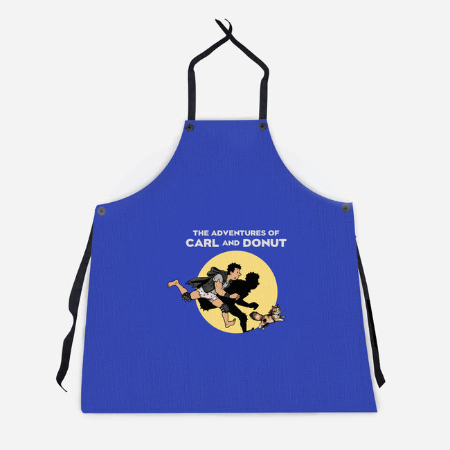The Adventures Of Carl And Donut-Unisex-Kitchen-Apron-NMdesign