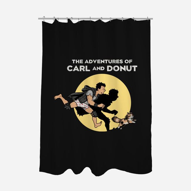 The Adventures Of Carl And Donut-None-Polyester-Shower Curtain-NMdesign