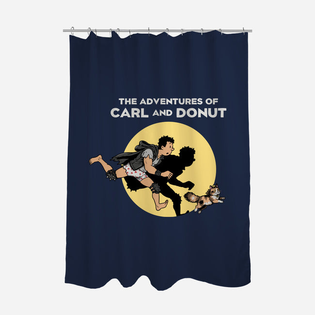 The Adventures Of Carl And Donut-None-Polyester-Shower Curtain-NMdesign