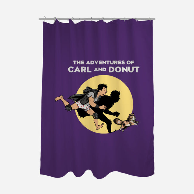 The Adventures Of Carl And Donut-None-Polyester-Shower Curtain-NMdesign