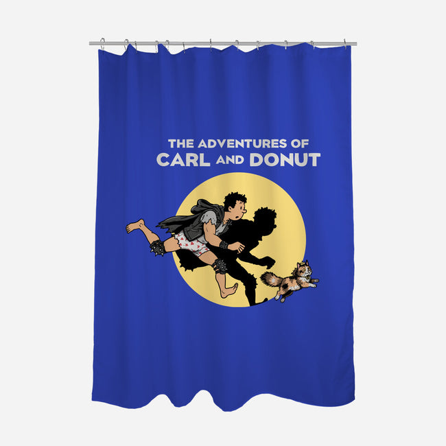 The Adventures Of Carl And Donut-None-Polyester-Shower Curtain-NMdesign