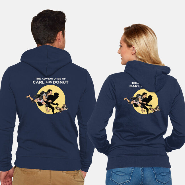 The Adventures Of Carl And Donut-Unisex-Zip-Up-Sweatshirt-NMdesign