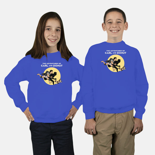 The Adventures Of Carl And Donut-Youth-Crew Neck-Sweatshirt-NMdesign