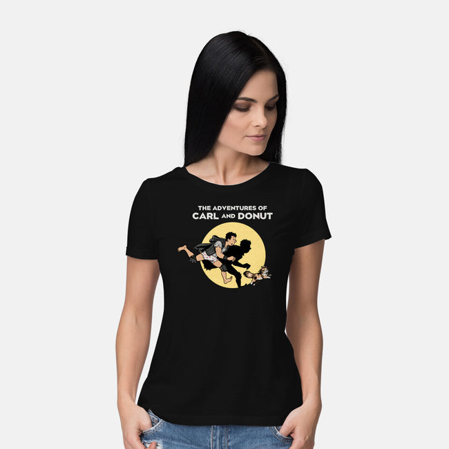 The Adventures Of Carl And Donut-Womens-Basic-Tee-NMdesign