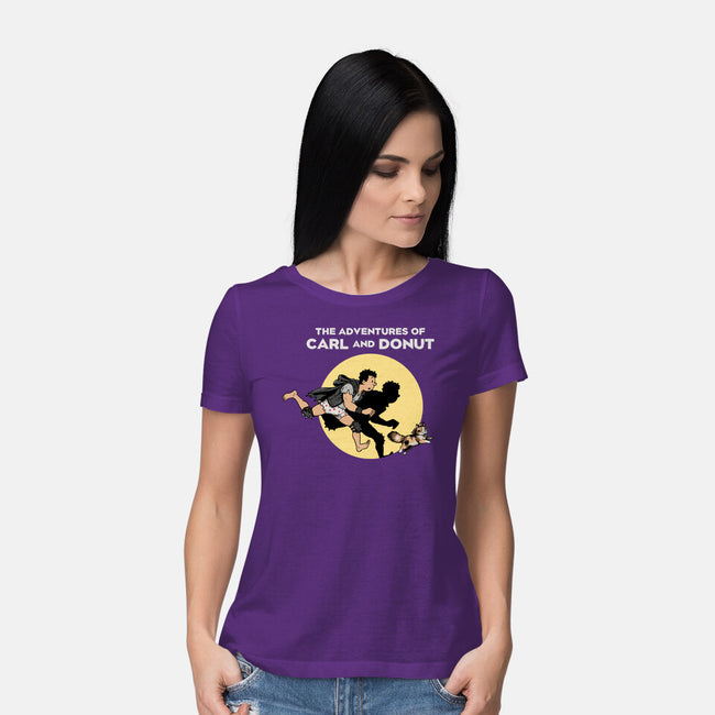 The Adventures Of Carl And Donut-Womens-Basic-Tee-NMdesign