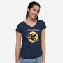 The Adventures Of Carl And Donut-Womens-V-Neck-Tee-NMdesign