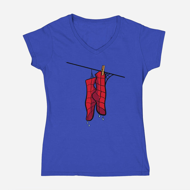 Spider Laundry Day-Womens-V-Neck-Tee-nickzzarto