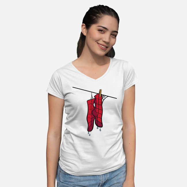 Spider Laundry Day-Womens-V-Neck-Tee-nickzzarto