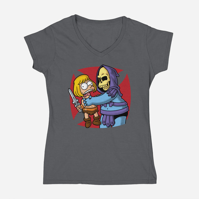 Why You Little Adam-Womens-V-Neck-Tee-Barbadifuoco