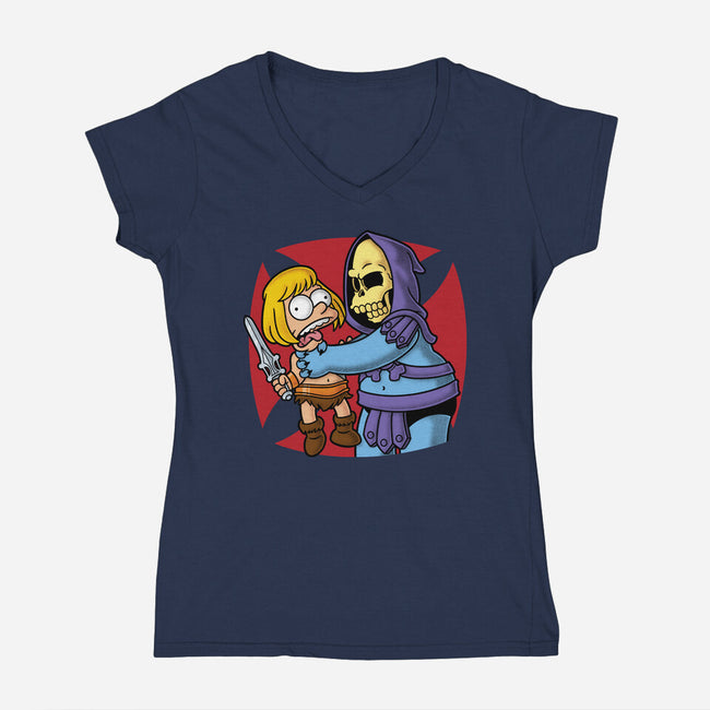 Why You Little Adam-Womens-V-Neck-Tee-Barbadifuoco