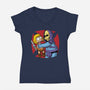 Why You Little Adam-Womens-V-Neck-Tee-Barbadifuoco