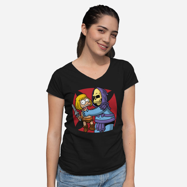 Why You Little Adam-Womens-V-Neck-Tee-Barbadifuoco