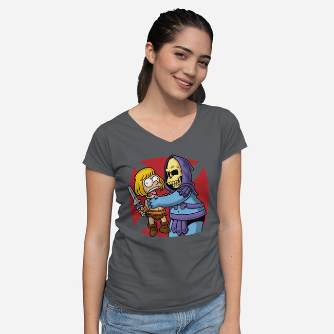 Why You Little Adam-Womens-V-Neck-Tee-Barbadifuoco