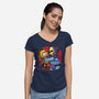 Why You Little Adam-Womens-V-Neck-Tee-Barbadifuoco