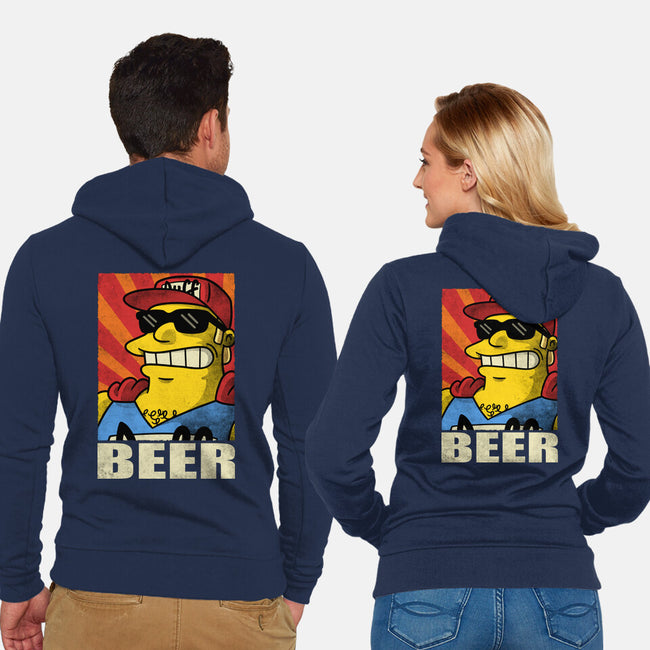 Duffman Beer-Unisex-Zip-Up-Sweatshirt-Barbadifuoco