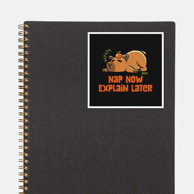 Nap Now Explain Later-None-Glossy-Sticker-worlddominationforcats