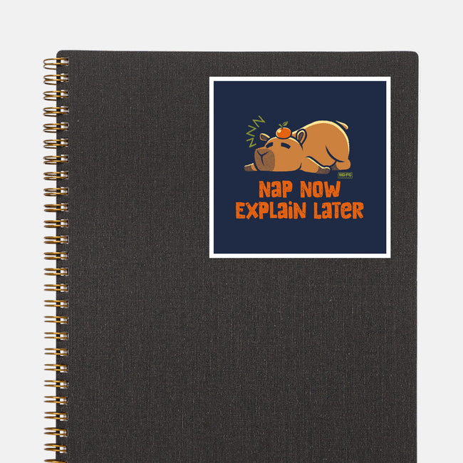 Nap Now Explain Later-None-Glossy-Sticker-worlddominationforcats