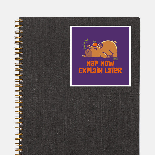 Nap Now Explain Later-None-Glossy-Sticker-worlddominationforcats