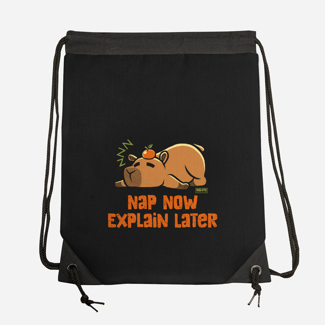 Nap Now Explain Later-None-Drawstring-Bag-worlddominationforcats