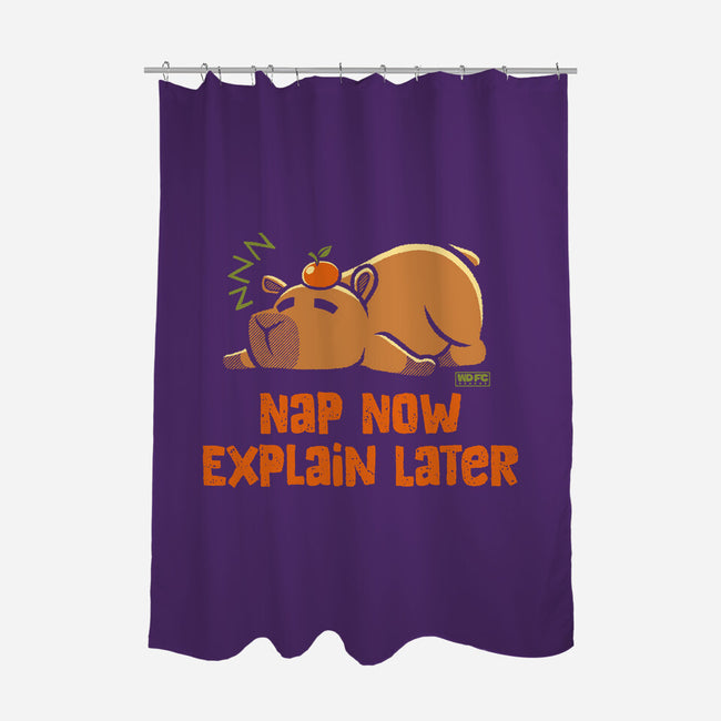 Nap Now Explain Later-None-Polyester-Shower Curtain-worlddominationforcats
