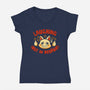 Laughing But In Despair-Womens-V-Neck-Tee-worlddominationforcats