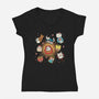 Kawaii Japanese Cat Collection-Womens-V-Neck-Tee-Freecheese