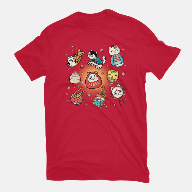 Kawaii Japanese Cat Collection-Mens-Basic-Tee-Freecheese