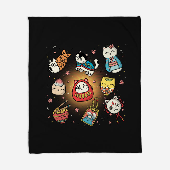 Kawaii Japanese Cat Collection-None-Fleece-Blanket-Freecheese