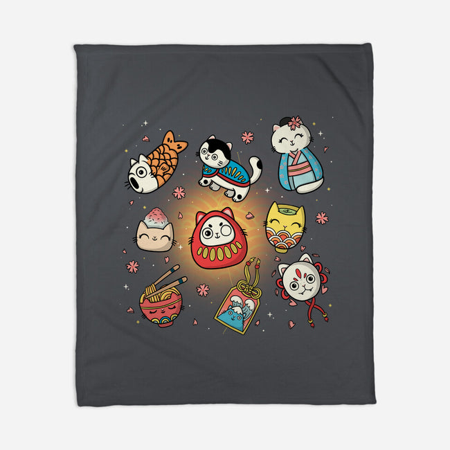 Kawaii Japanese Cat Collection-None-Fleece-Blanket-Freecheese