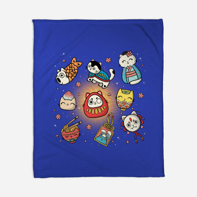 Kawaii Japanese Cat Collection-None-Fleece-Blanket-Freecheese