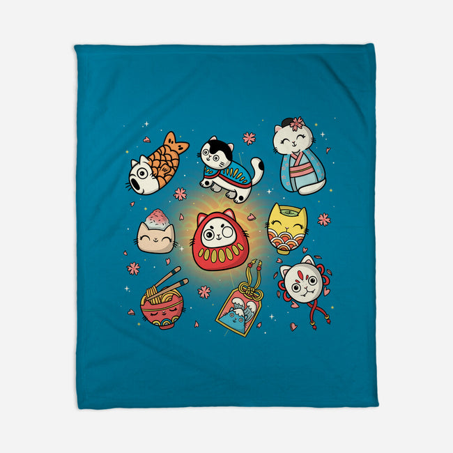 Kawaii Japanese Cat Collection-None-Fleece-Blanket-Freecheese