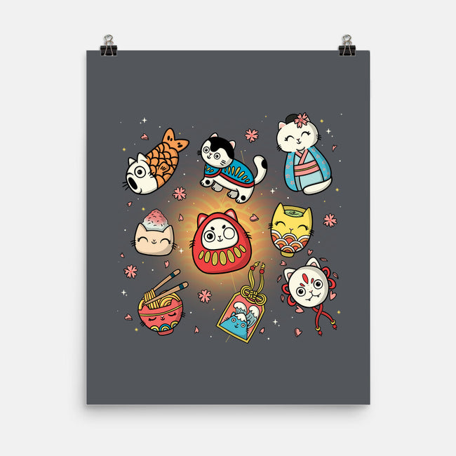 Kawaii Japanese Cat Collection-None-Matte-Poster-Freecheese