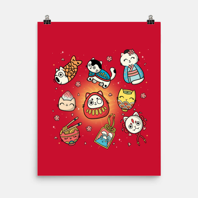 Kawaii Japanese Cat Collection-None-Matte-Poster-Freecheese