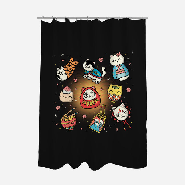 Kawaii Japanese Cat Collection-None-Polyester-Shower Curtain-Freecheese