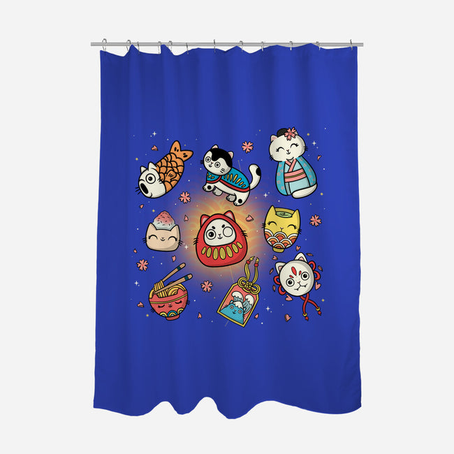 Kawaii Japanese Cat Collection-None-Polyester-Shower Curtain-Freecheese