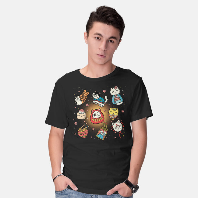 Kawaii Japanese Cat Collection-Mens-Basic-Tee-Freecheese