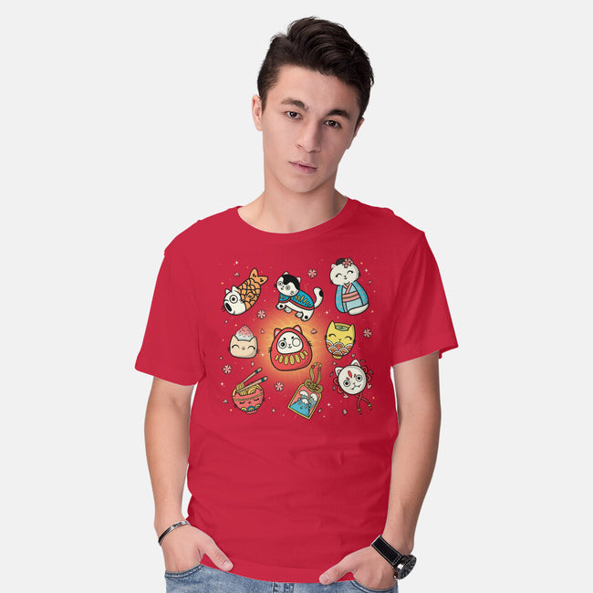 Kawaii Japanese Cat Collection-Mens-Basic-Tee-Freecheese