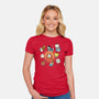 Kawaii Japanese Cat Collection-Womens-Fitted-Tee-Freecheese