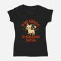 Just Selectively Social-Womens-V-Neck-Tee-worlddominationforcats