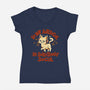Just Selectively Social-Womens-V-Neck-Tee-worlddominationforcats