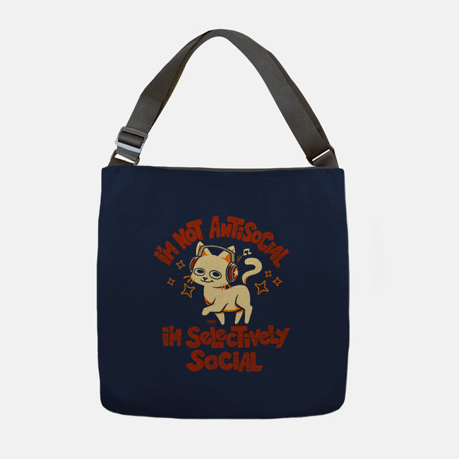Just Selectively Social-None-Adjustable Tote-Bag-worlddominationforcats