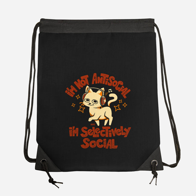Just Selectively Social-None-Drawstring-Bag-worlddominationforcats