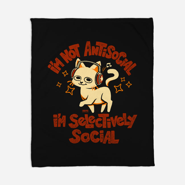 Just Selectively Social-None-Fleece-Blanket-worlddominationforcats
