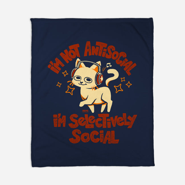 Just Selectively Social-None-Fleece-Blanket-worlddominationforcats