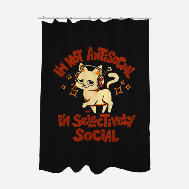 Just Selectively Social-None-Polyester-Shower Curtain-worlddominationforcats