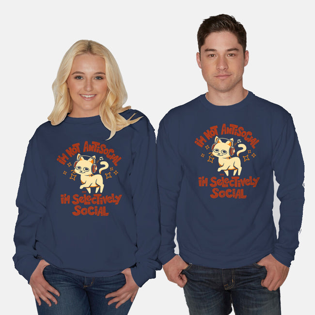 Just Selectively Social-Unisex-Crew Neck-Sweatshirt-worlddominationforcats