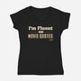 I Speak Fluent Movie Quotes-Womens-V-Neck-Tee-worlddominationforcats