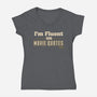I Speak Fluent Movie Quotes-Womens-V-Neck-Tee-worlddominationforcats